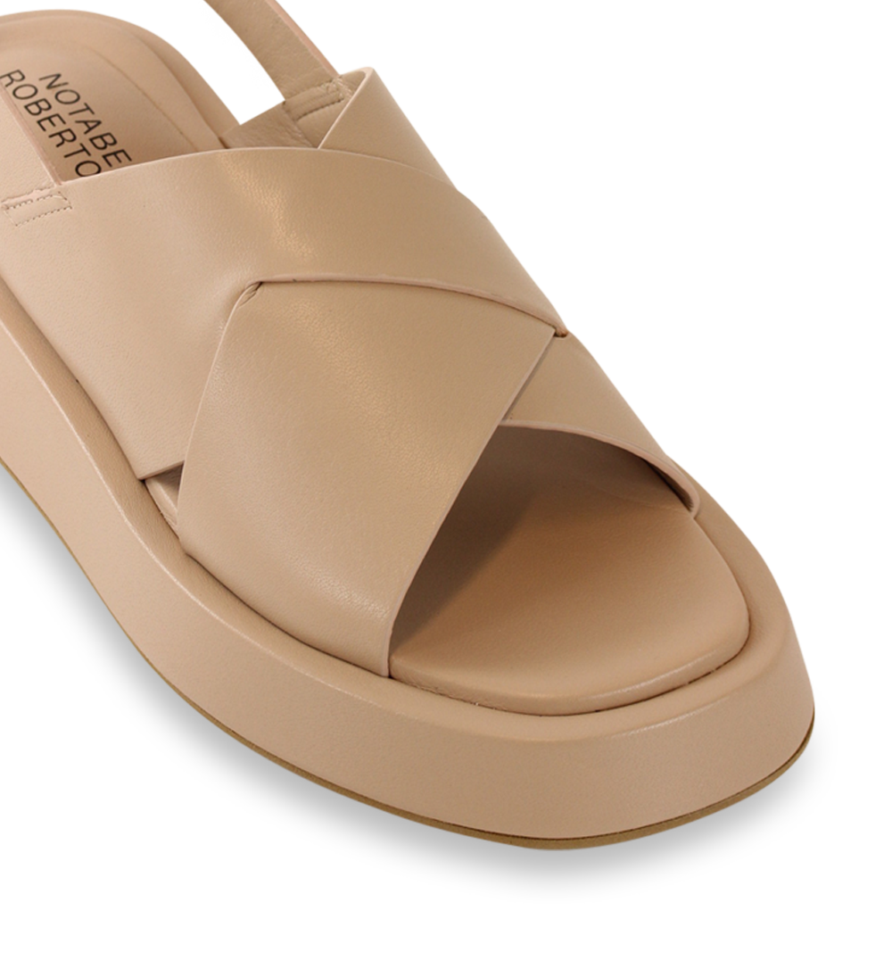Tine sandaler, nude læder